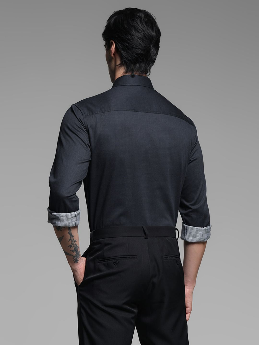 Black Abstract Print Cotton Shirt