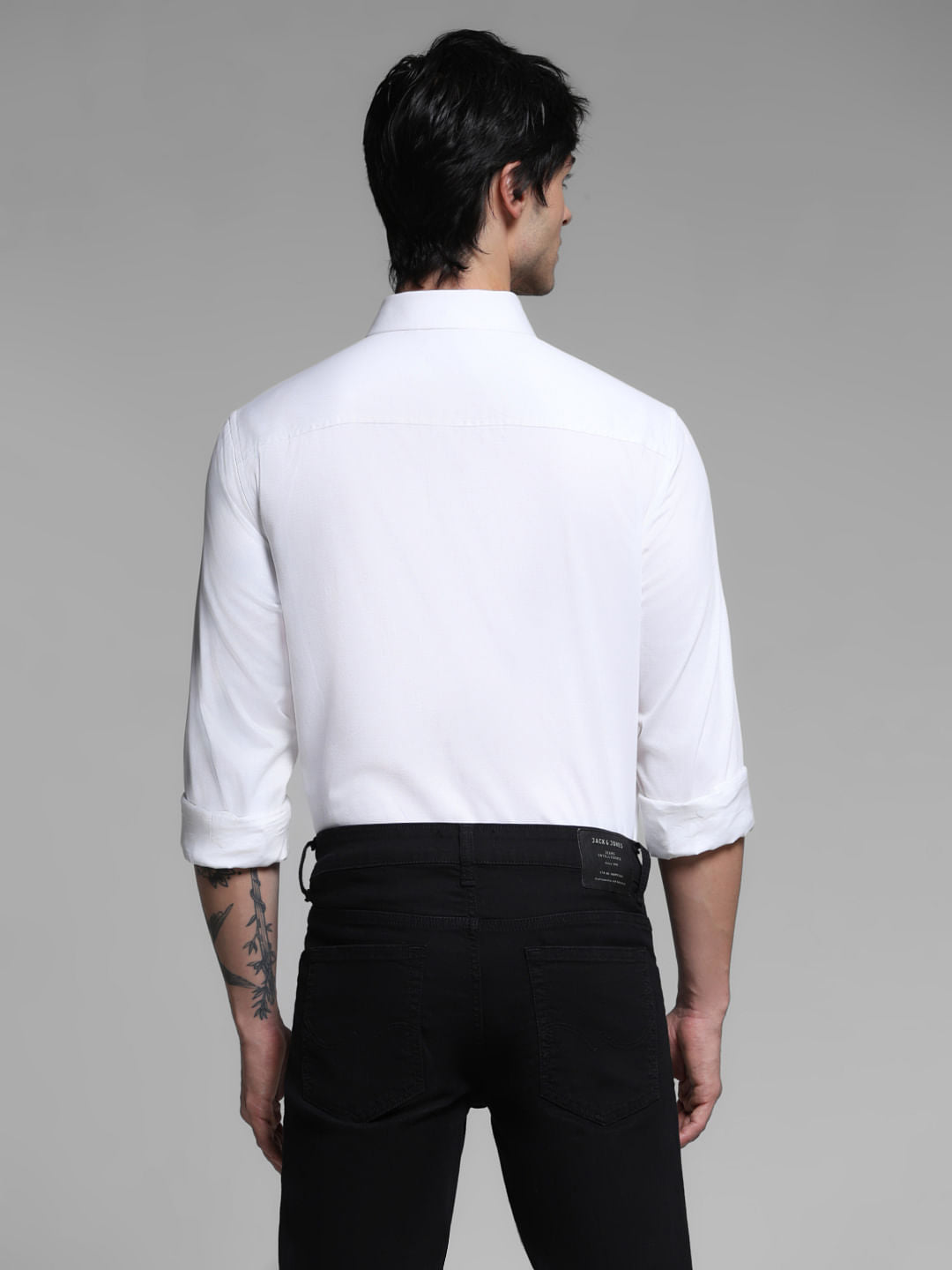 White Printed Full Sleeves Shirt