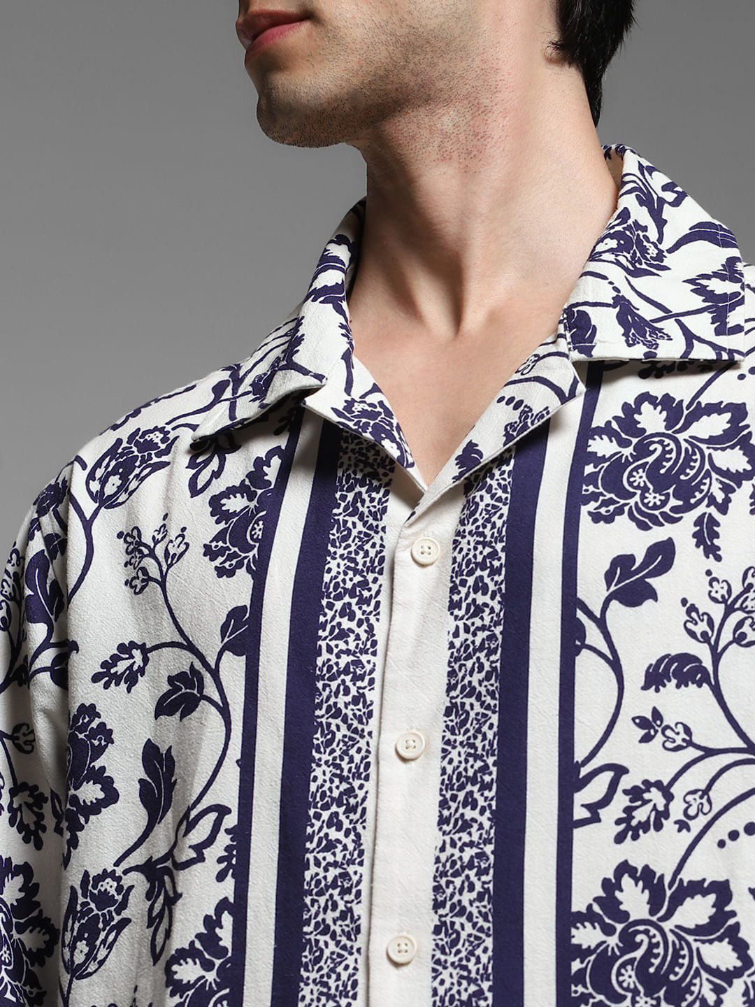 Blue Floral Oversized Shirt