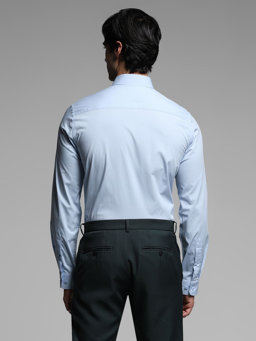 Sky Blue Cotton Full Sleeves Shirt