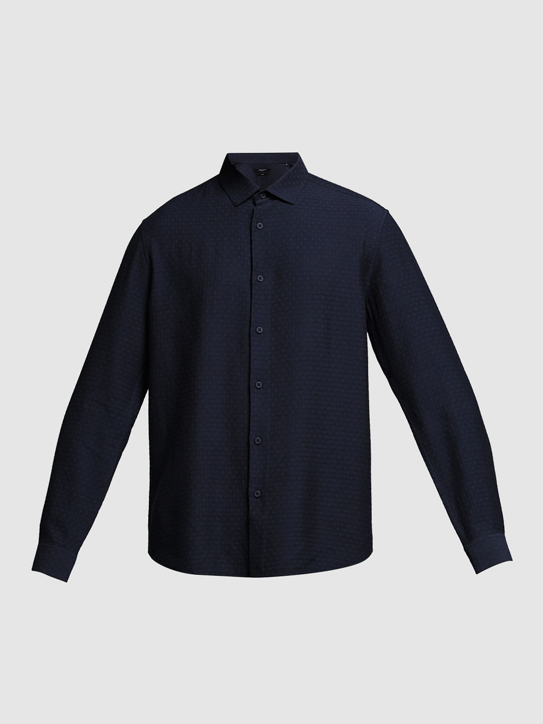 Blue Printed Dobby Viscose Shirt