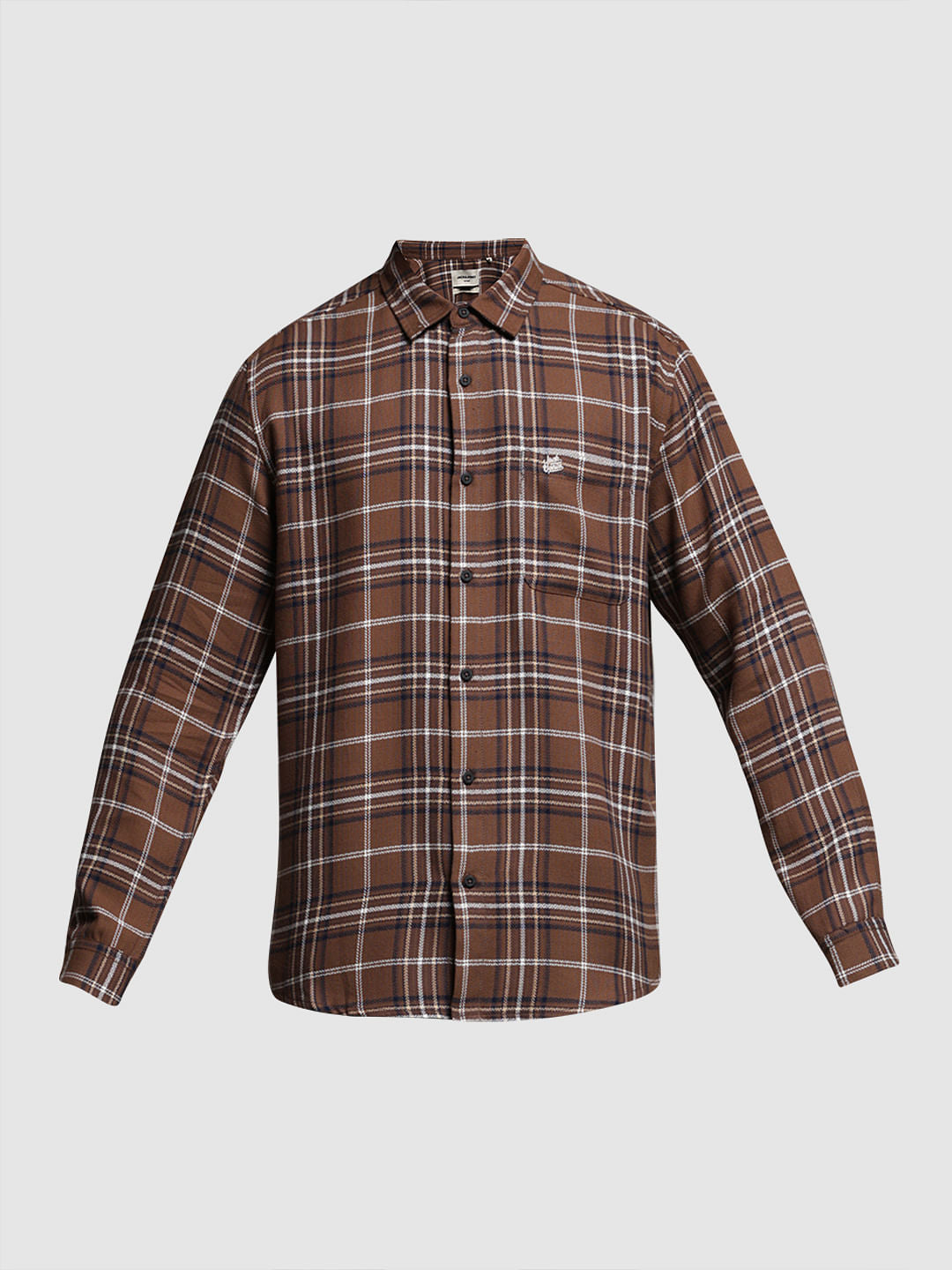 Brown Check Cotton Shirt