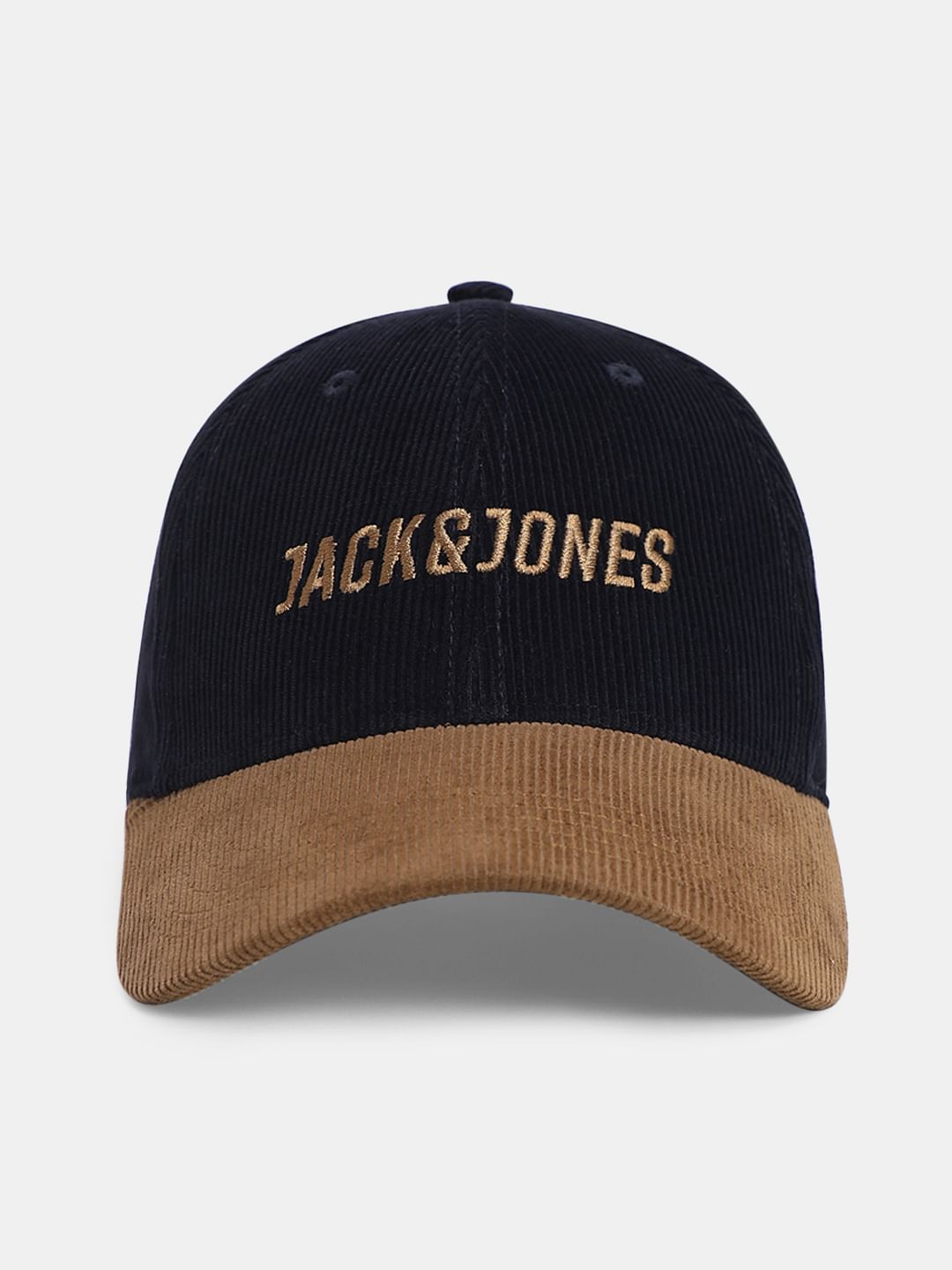 Navy Blue Logo Print Suede Baseball Cap - ONE