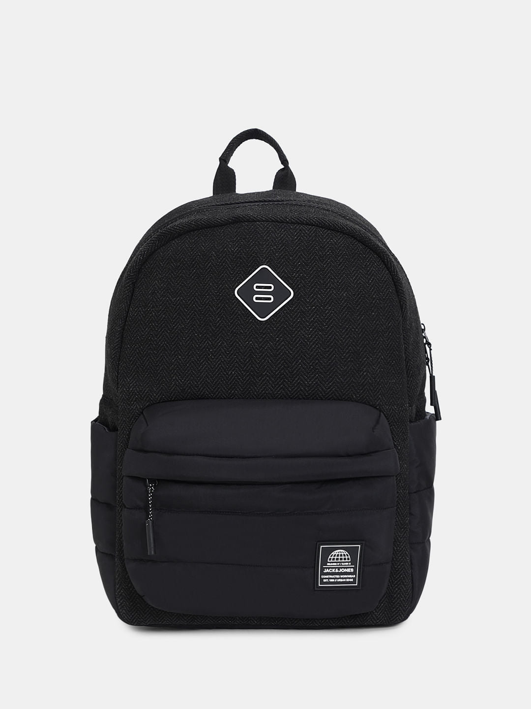 Dark Grey Herringbone Backpack