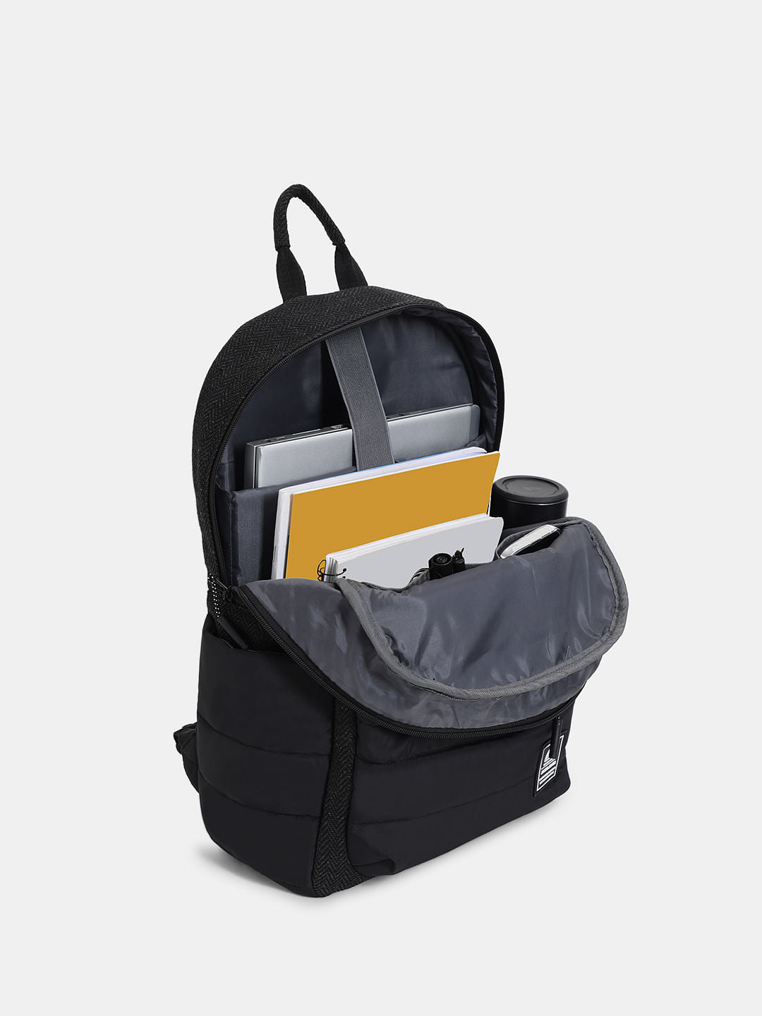 Dark Grey Herringbone Backpack