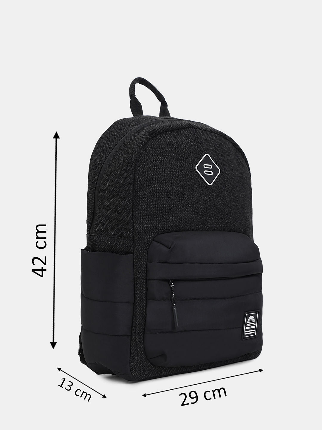 Dark Grey Herringbone Backpack