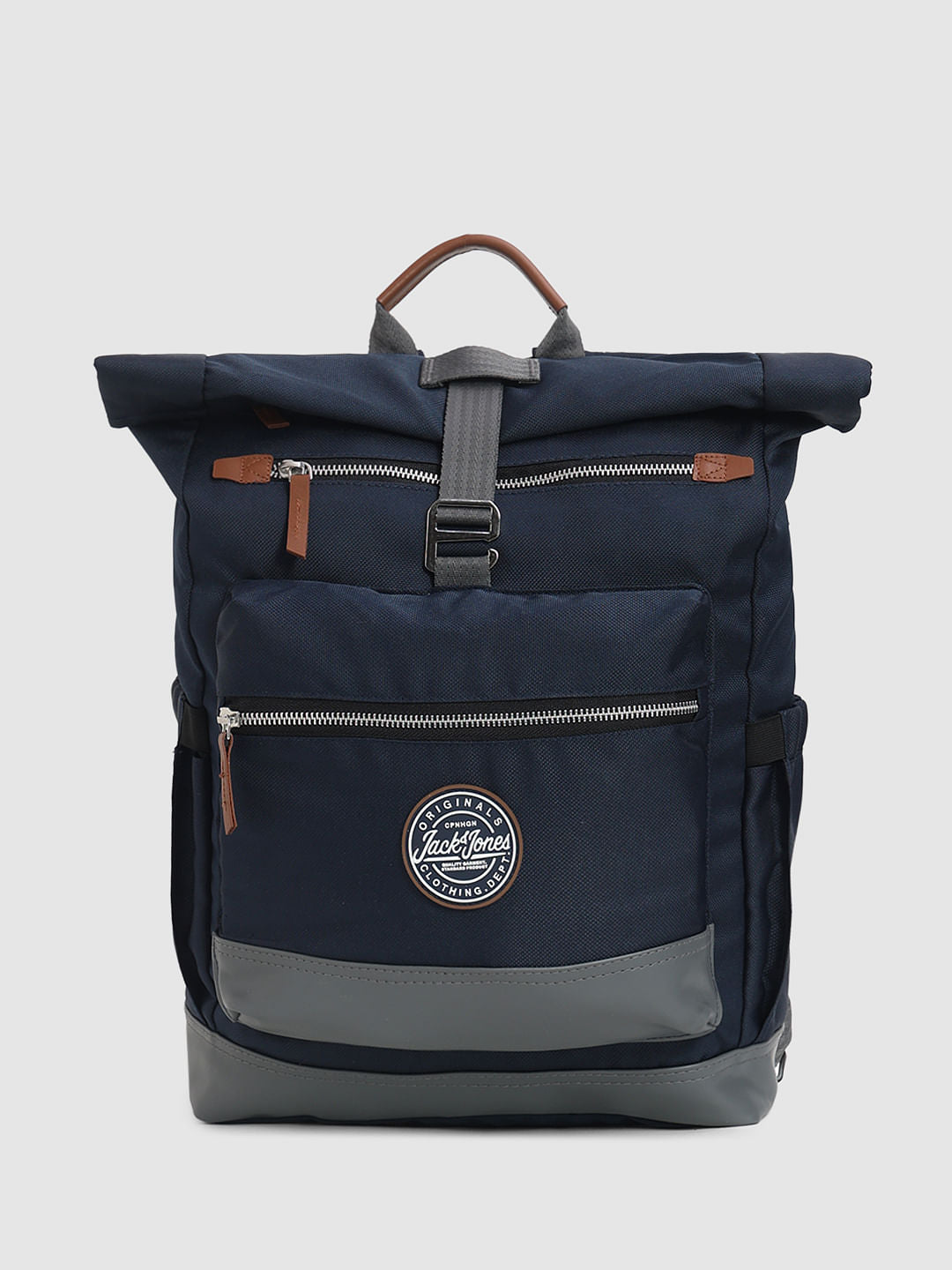 Navy Blue Roll Top Backpack - ONE