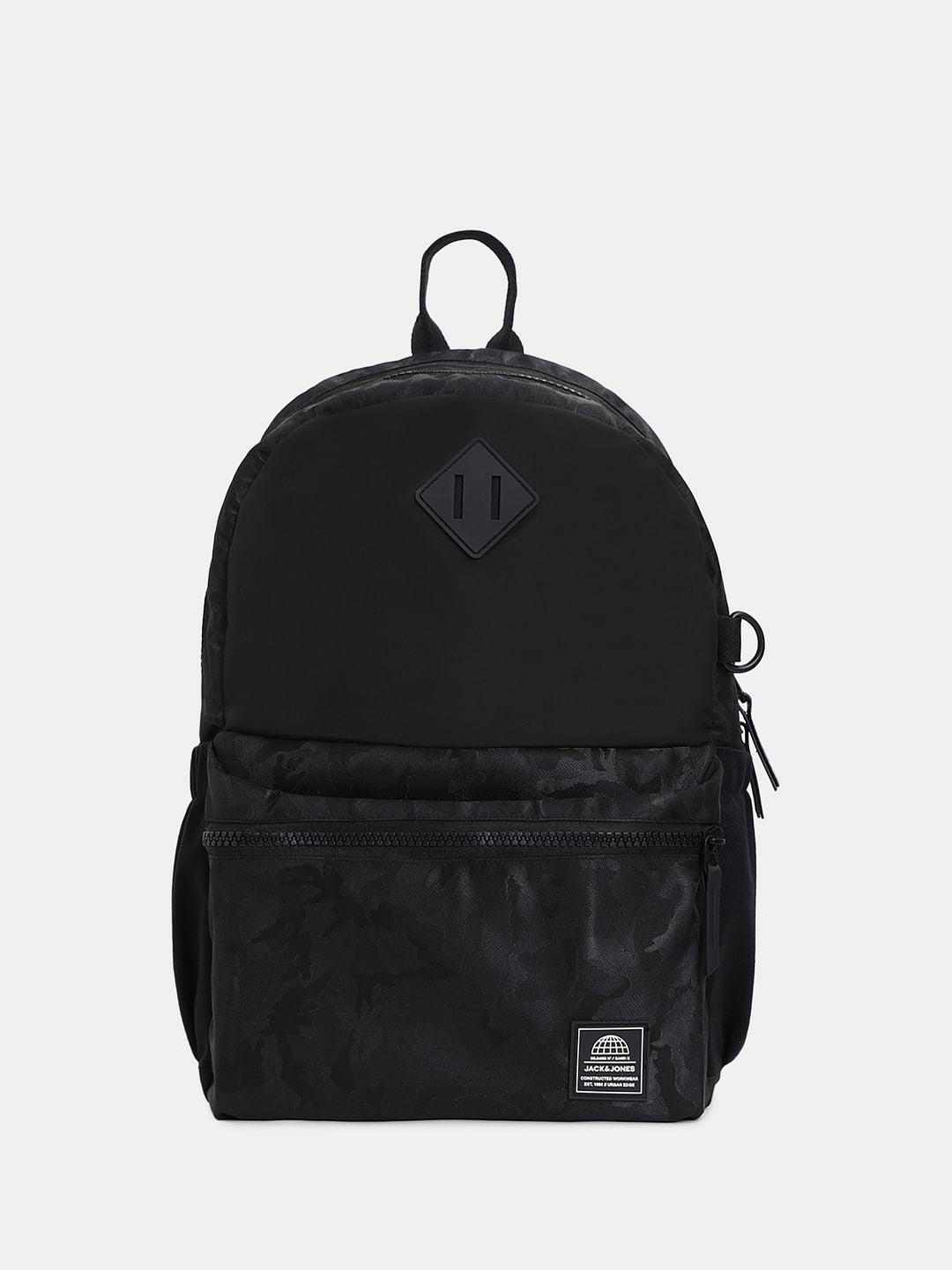 Black Camo Print Backpack