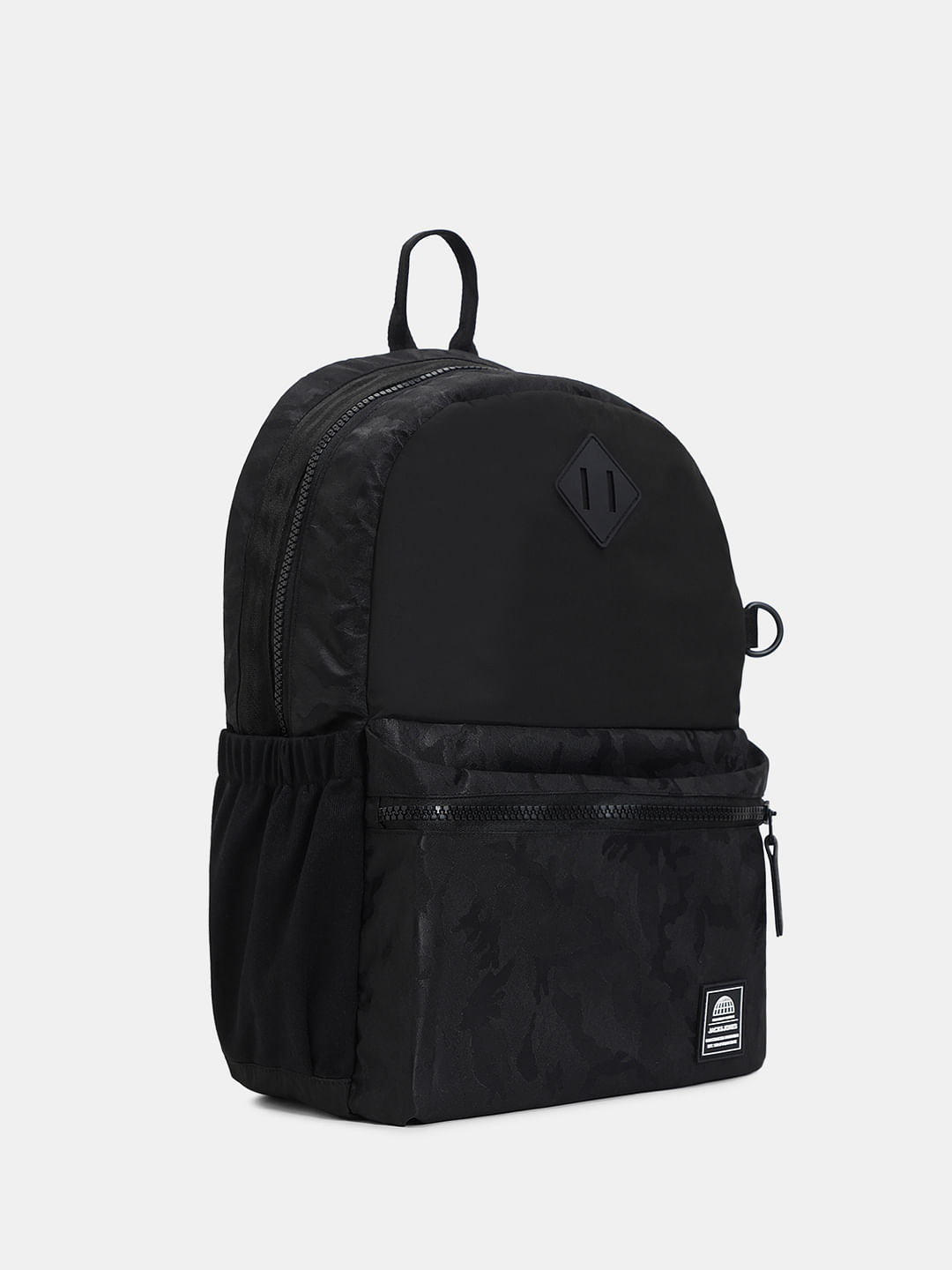 Black Camo Print Backpack