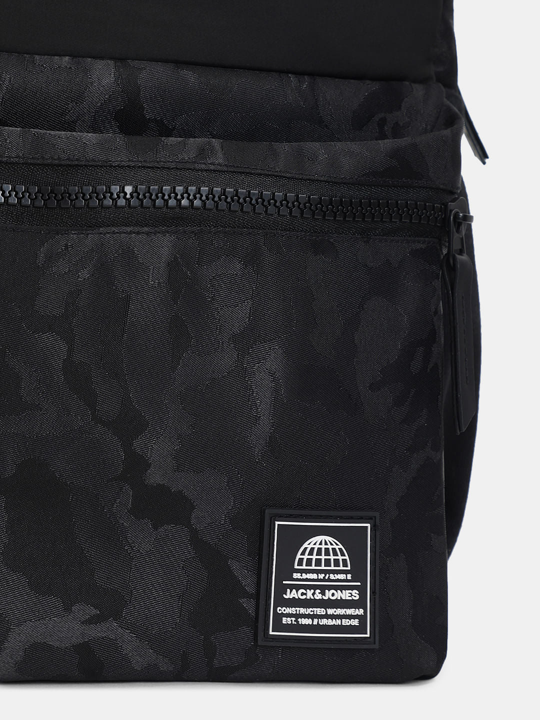 Black Camo Print Backpack