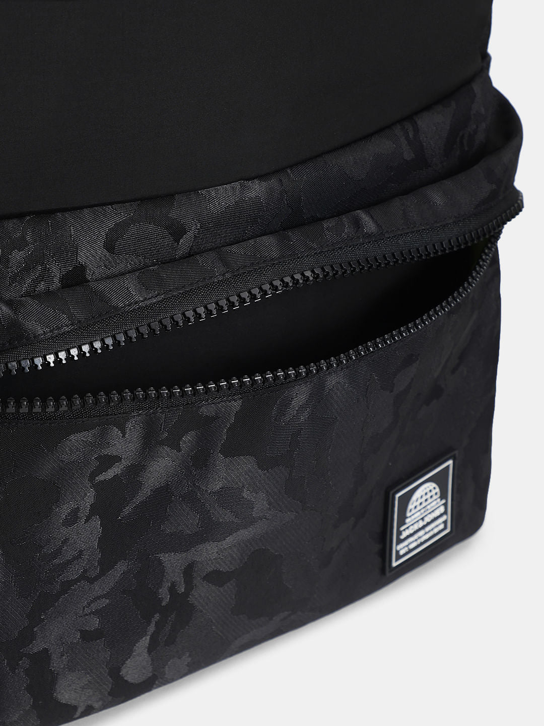 Black Camo Print Backpack