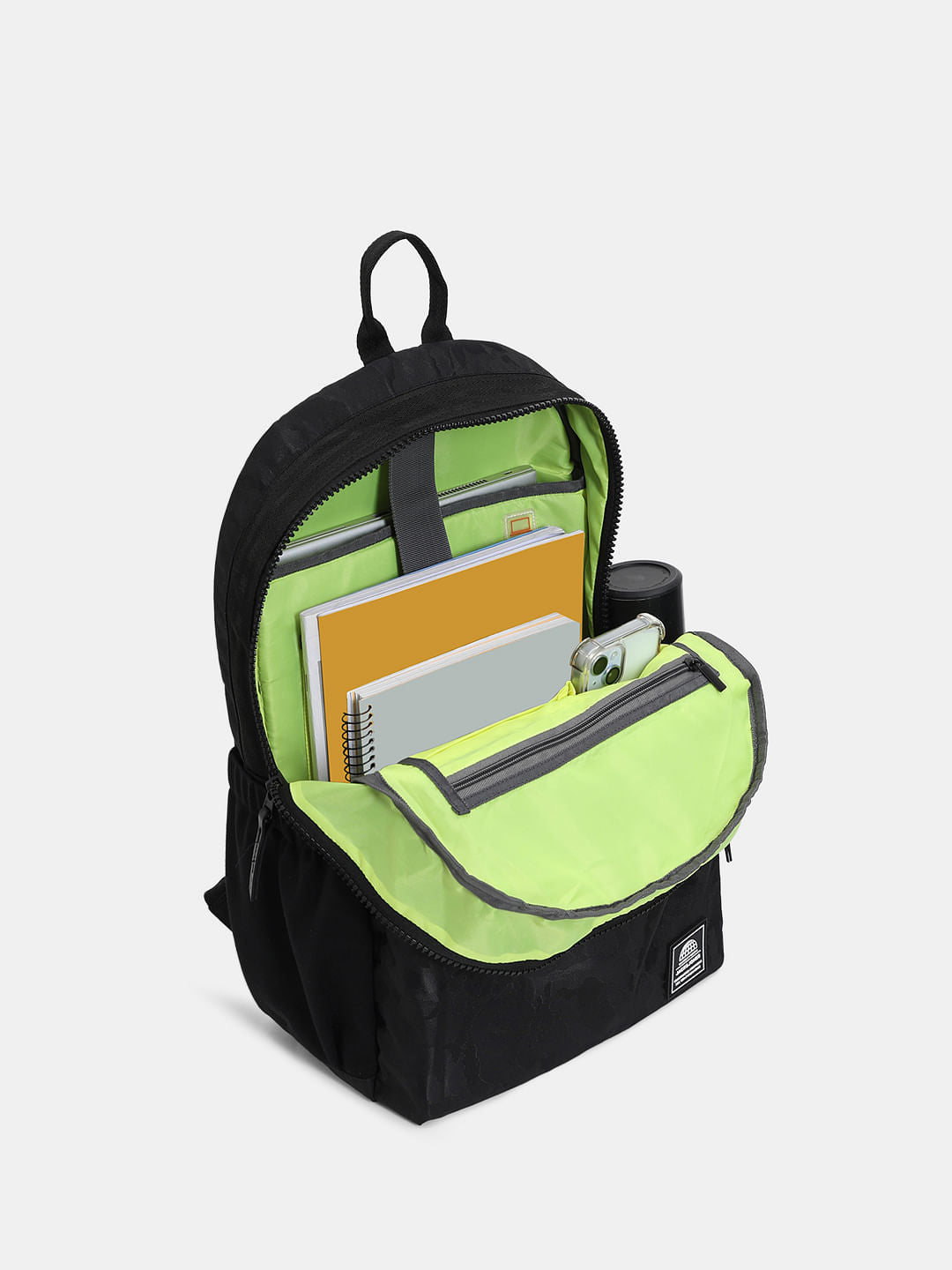 Black Camo Print Backpack