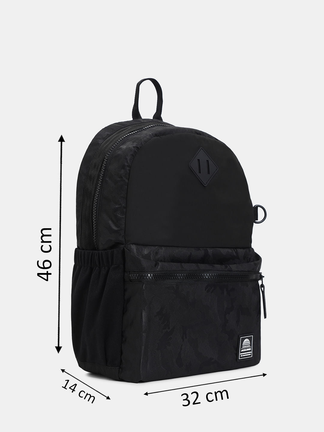 Black Camo Print Backpack