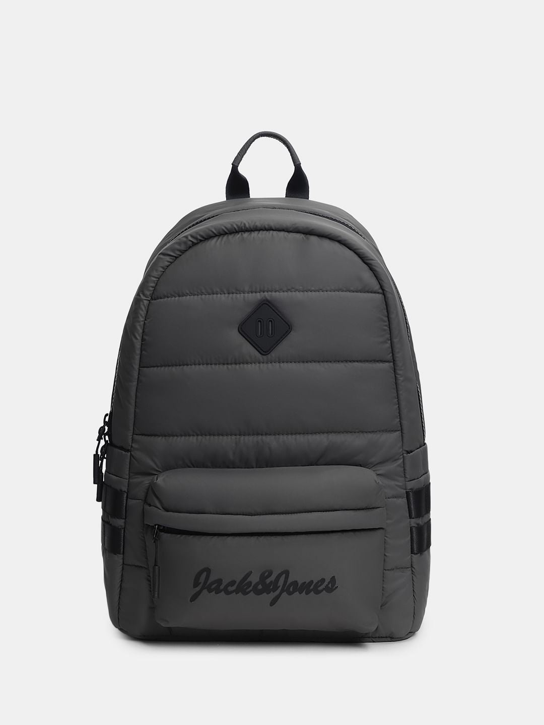 Grey Quilted Backpack