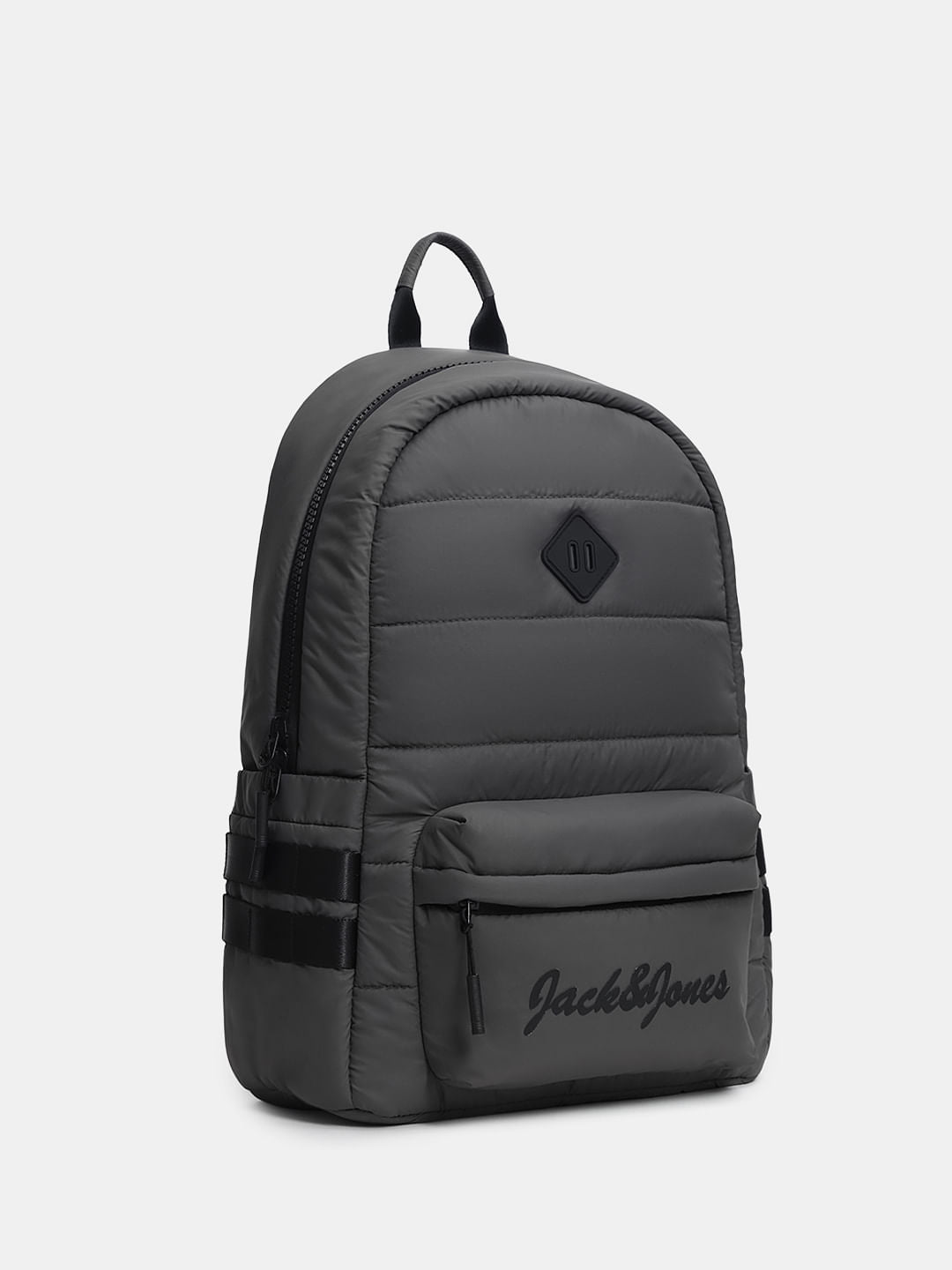 Grey Quilted Backpack