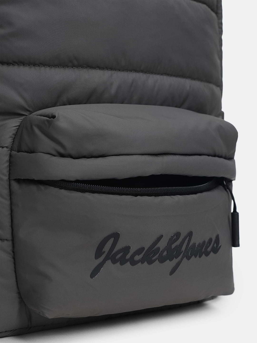 Grey Quilted Backpack