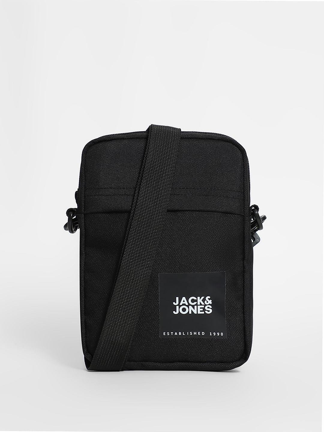 Black Logo Print Small Sling Bag - ONE