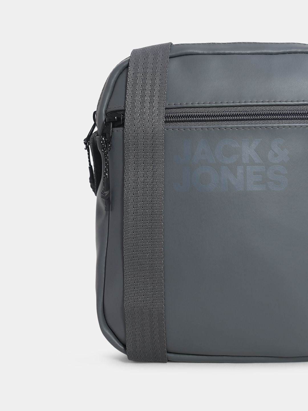 Grey Logo Print Sling Bag