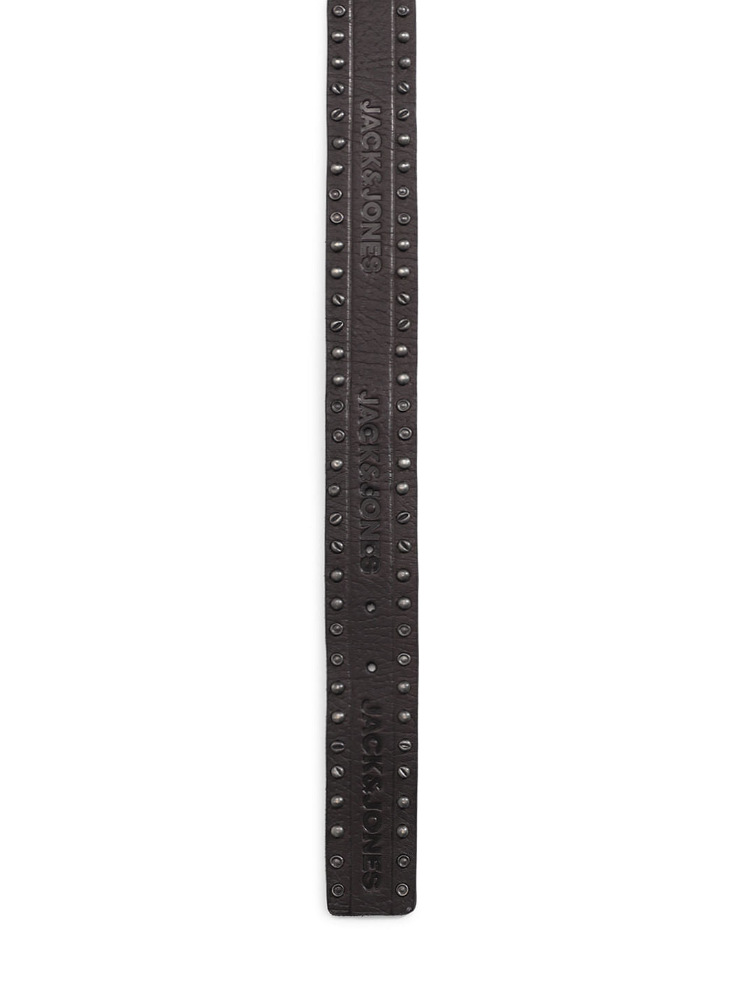 Dark Brown Studded Leather Belt