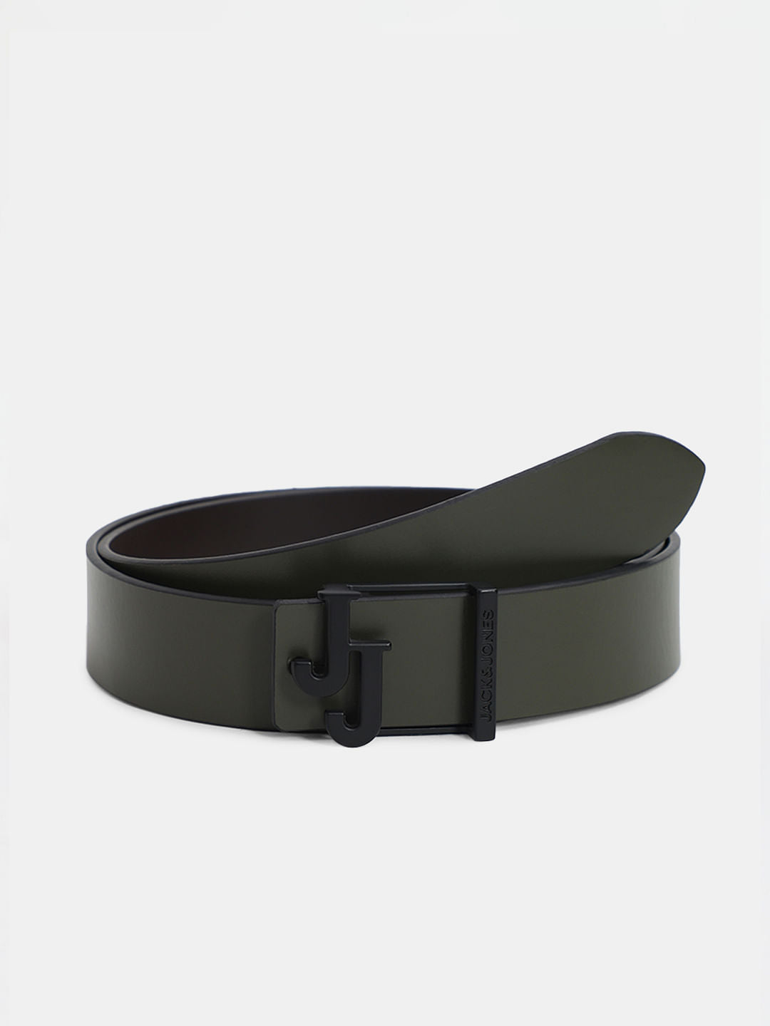 Olive Premium Reversible Leather Belt - 32