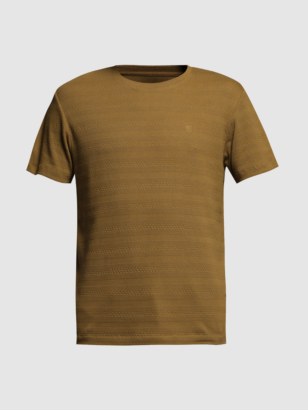 BROWN JACQUARD T-SHIRT