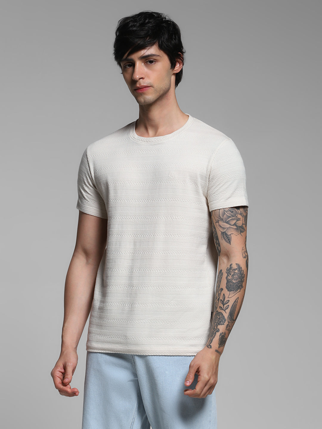 Jacquard Crew Neck T-Shirt