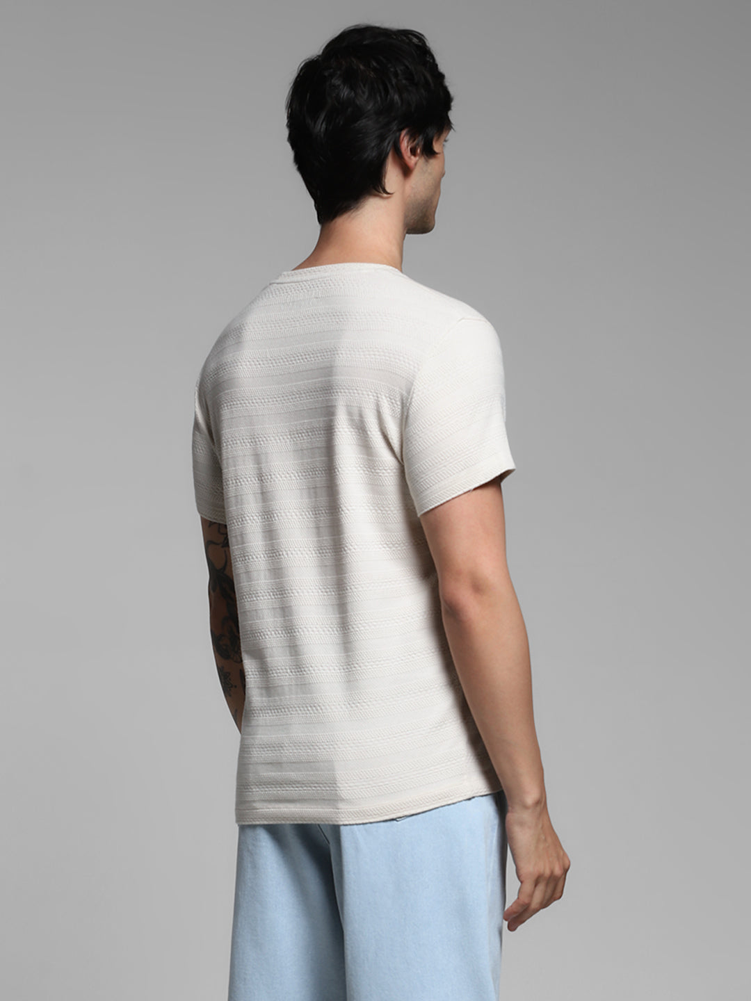 Jacquard Crew Neck T-Shirt