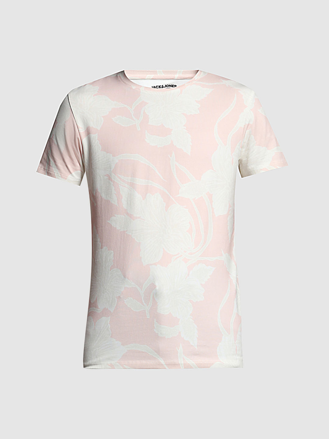 Light Pink Printed Crew Neck T-shirt