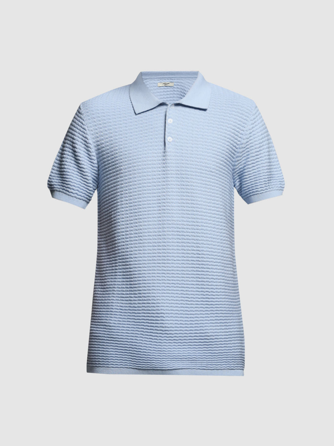 BLUE KNITTED POLO