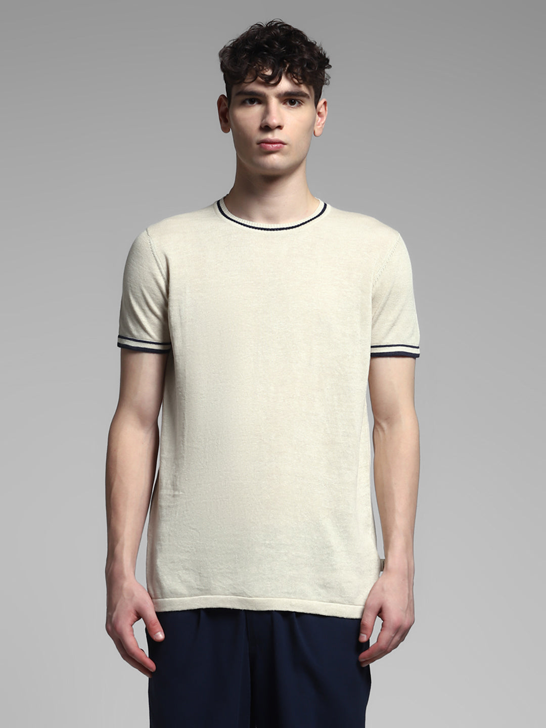 Crew Neck Knitted Pullover