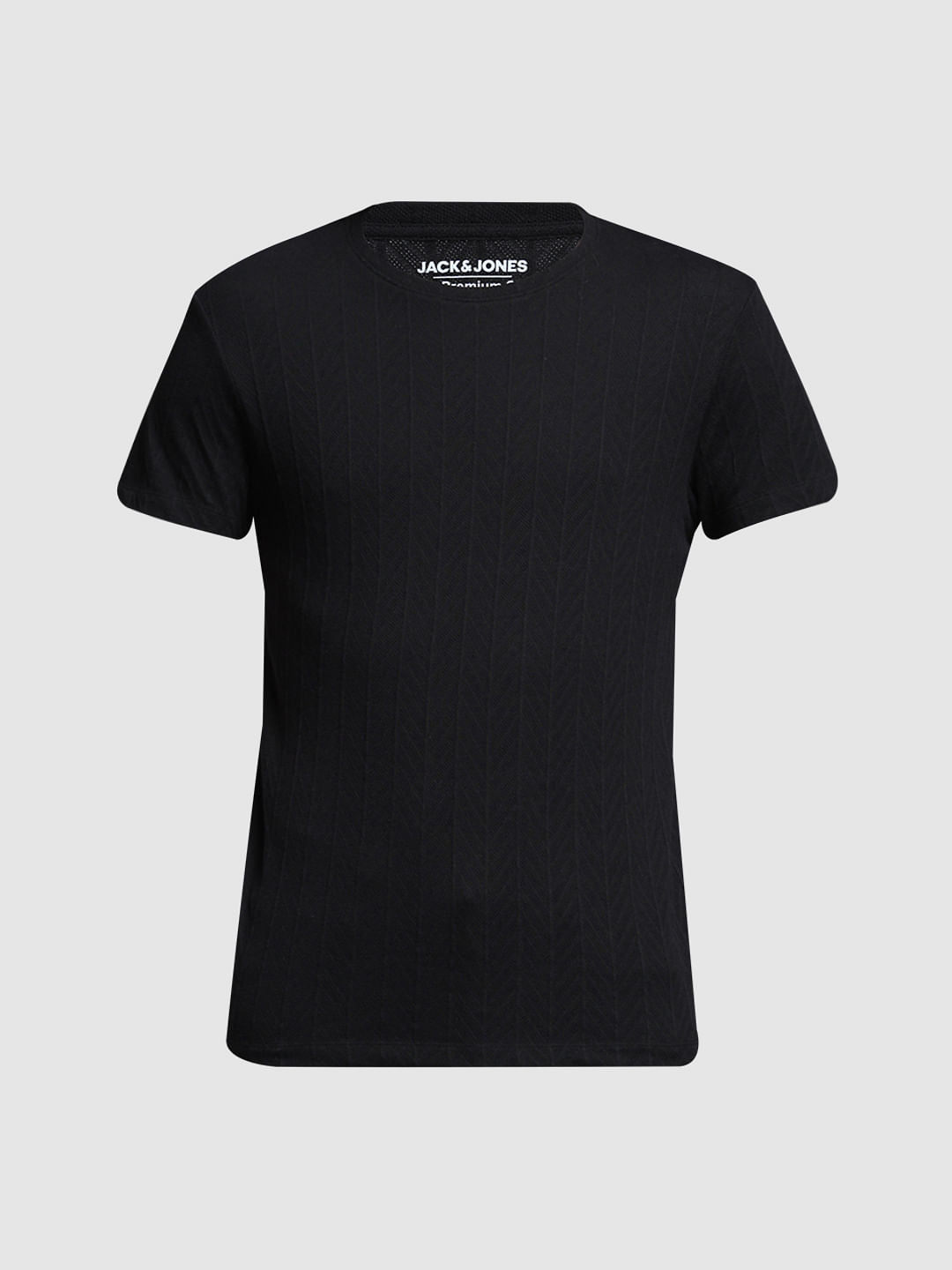 Black Jacquard Cotton T-shirt