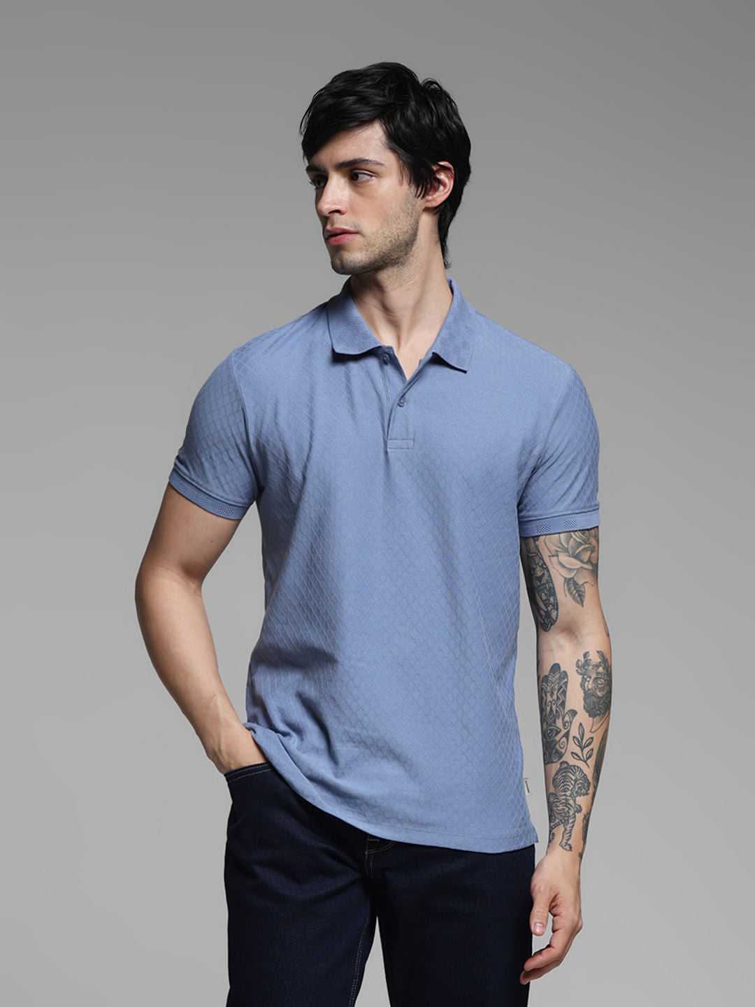 BLUE COTTON POLO