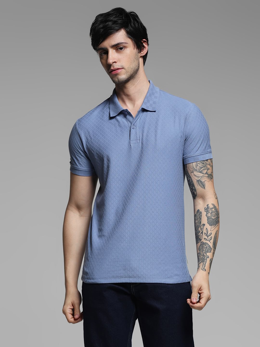BLUE COTTON POLO