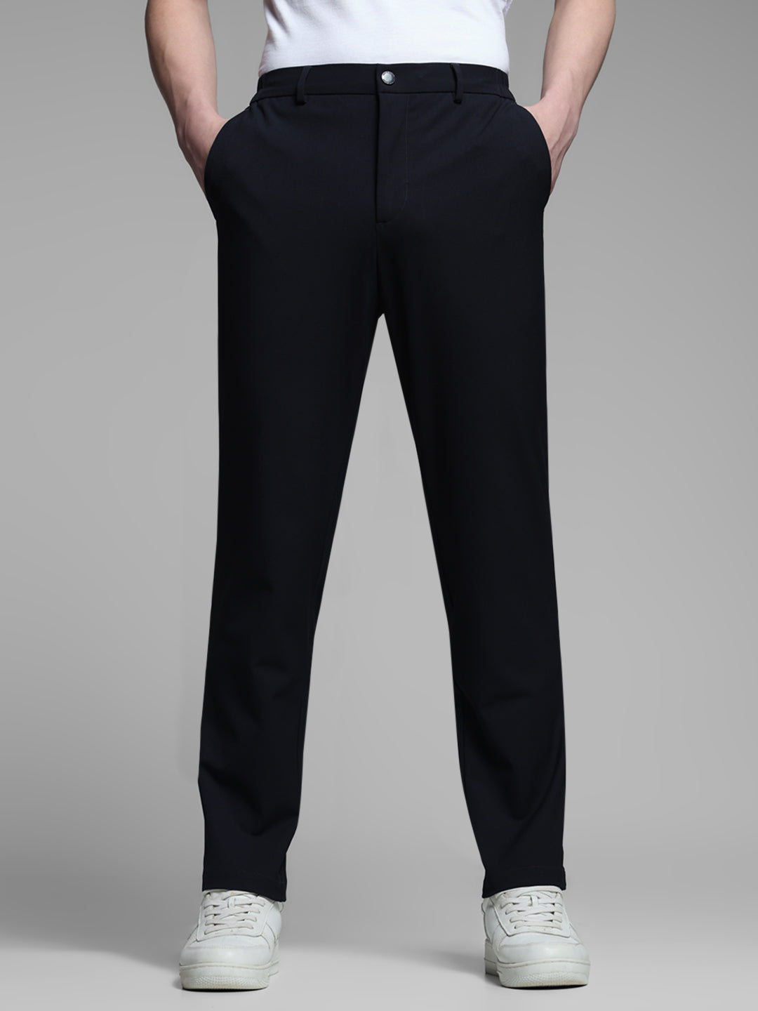 Navy Blue Stretch Slim Fit Pants - S