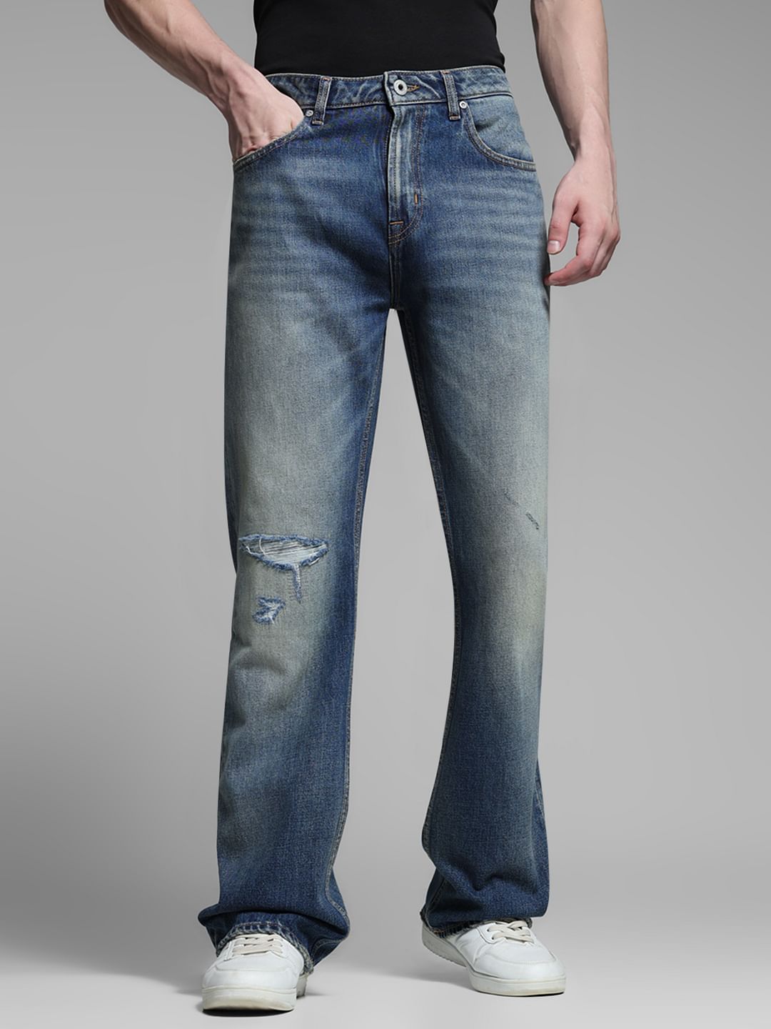 Blue High Rise Cliff Bootcut Jeans - 28/30