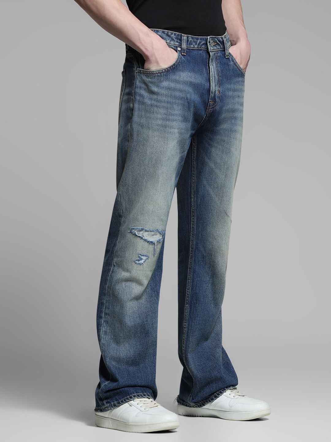 Blue High Rise Cliff Bootcut Jeans