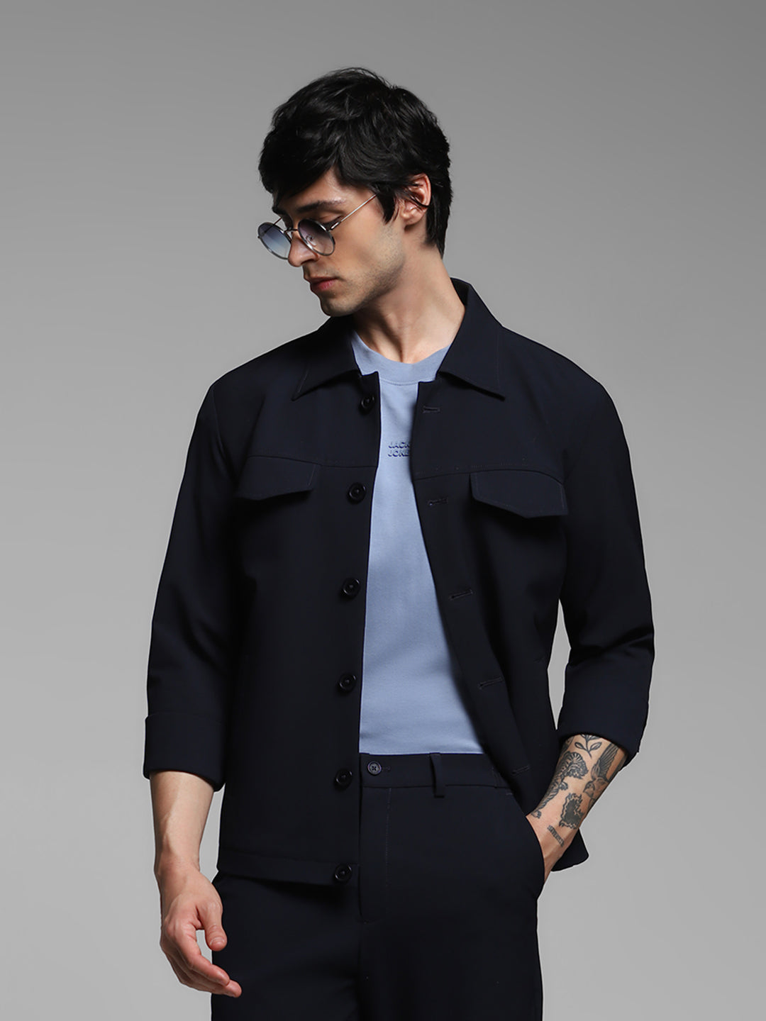 Minimal Utility Overshirt Jacket - 46