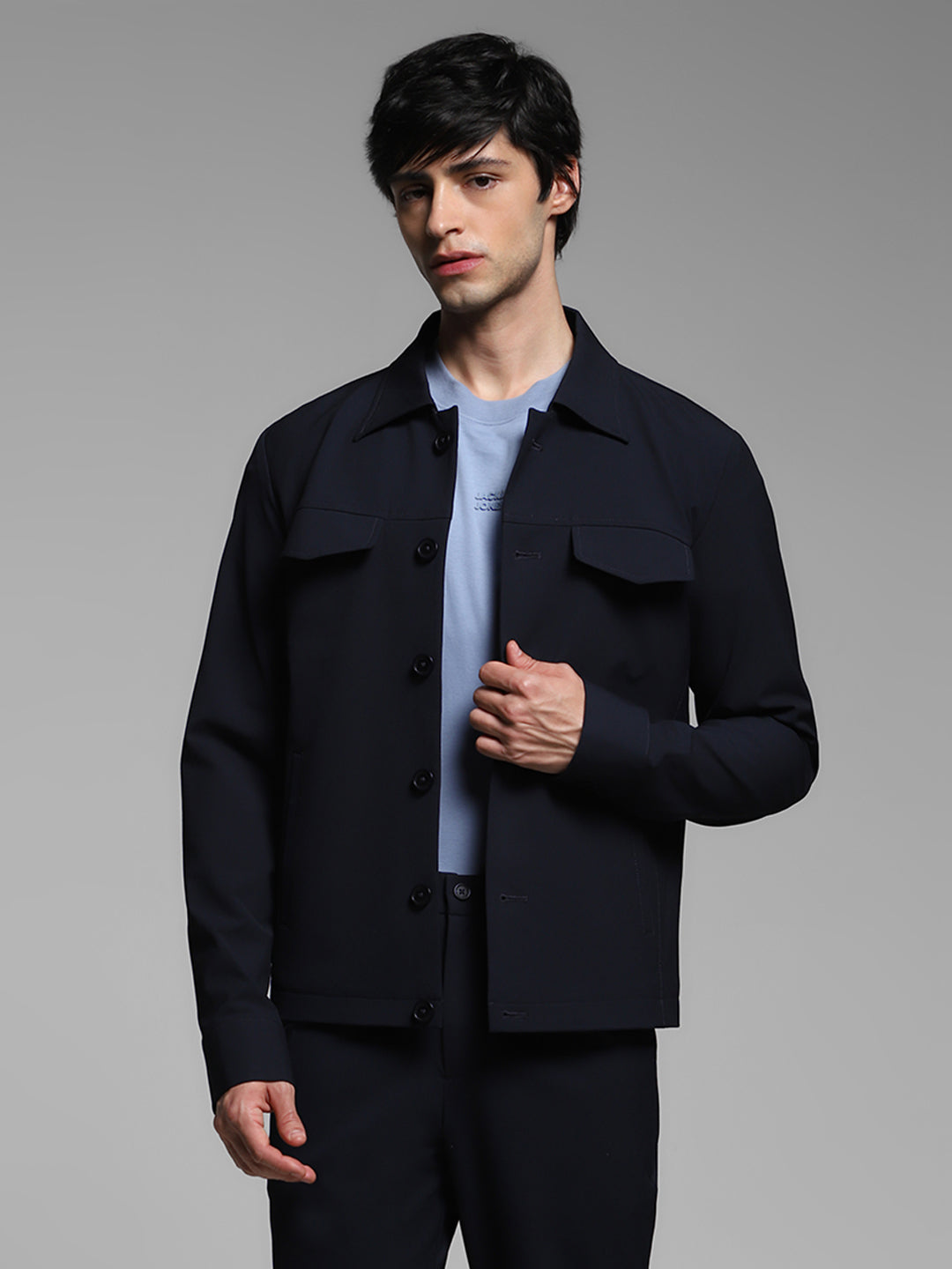 Minimal Utility Overshirt Jacket