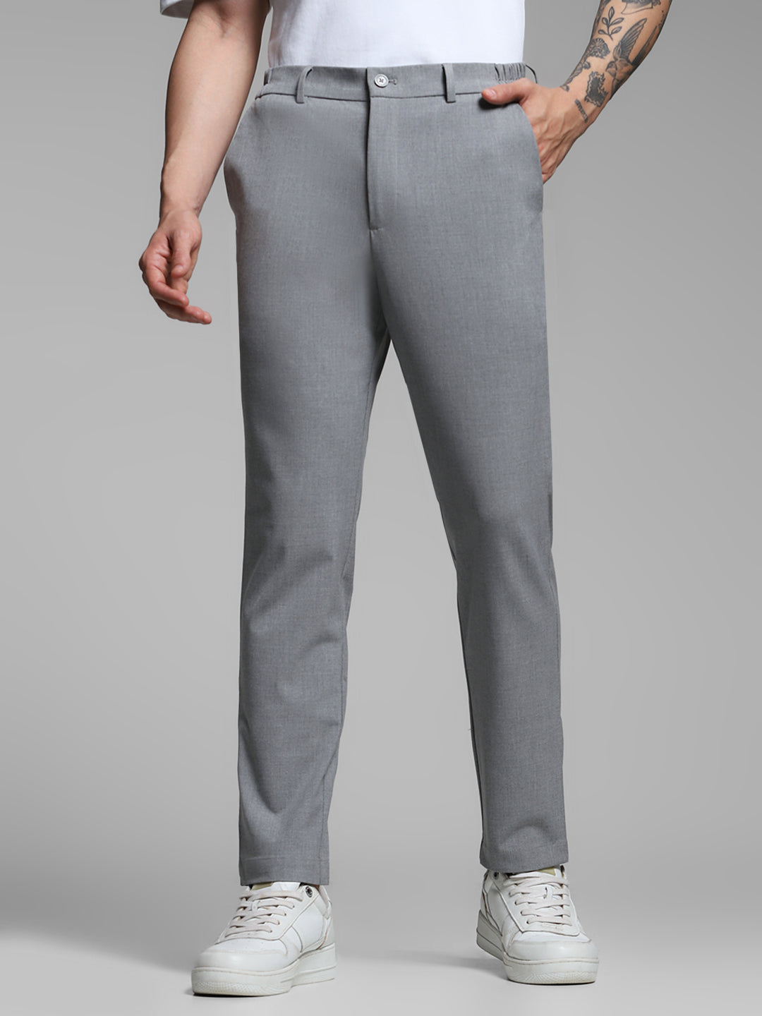 Grey Tailored Slim Fit Pants - 54