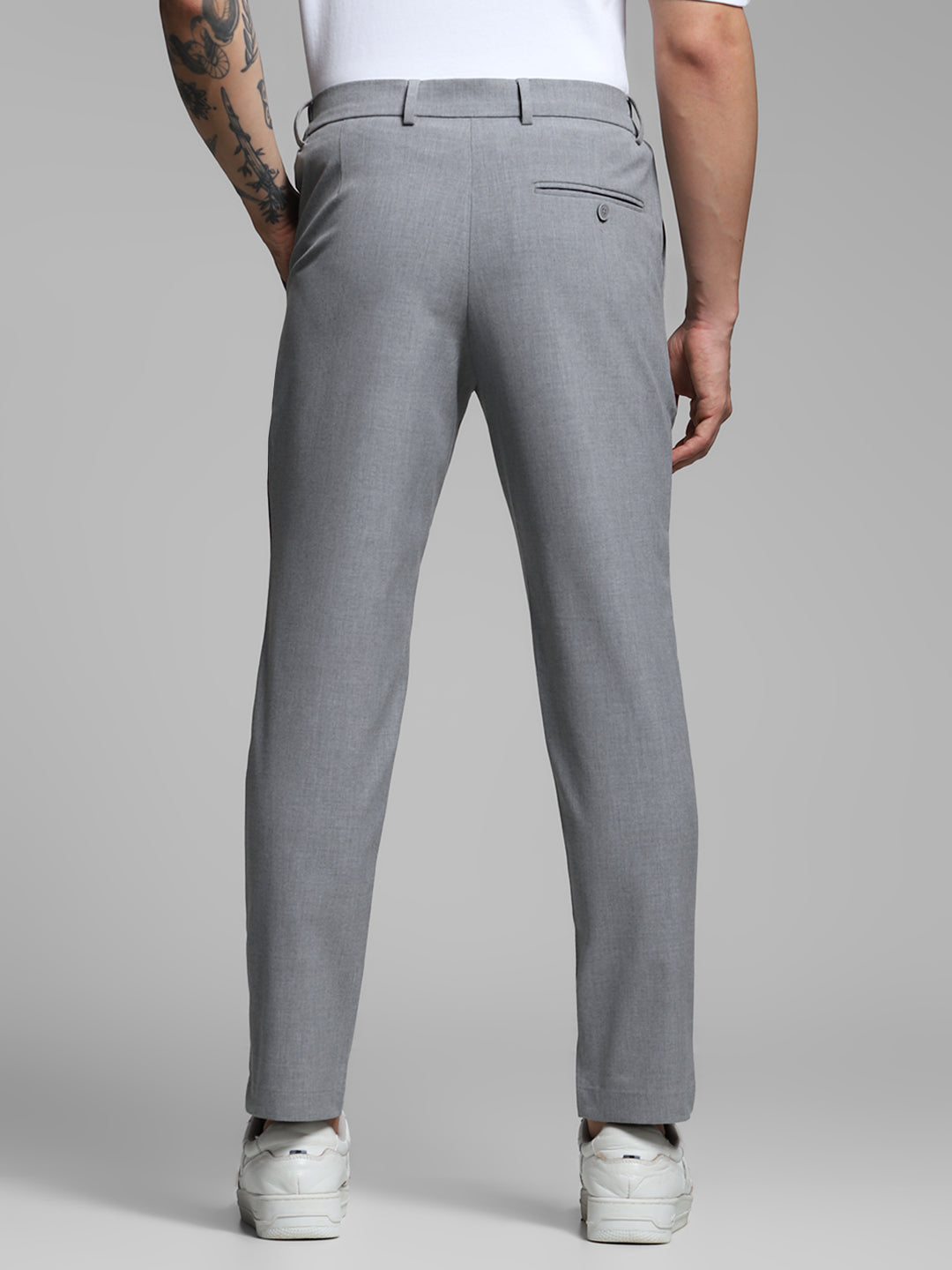 Grey Tailored Slim Fit Pants