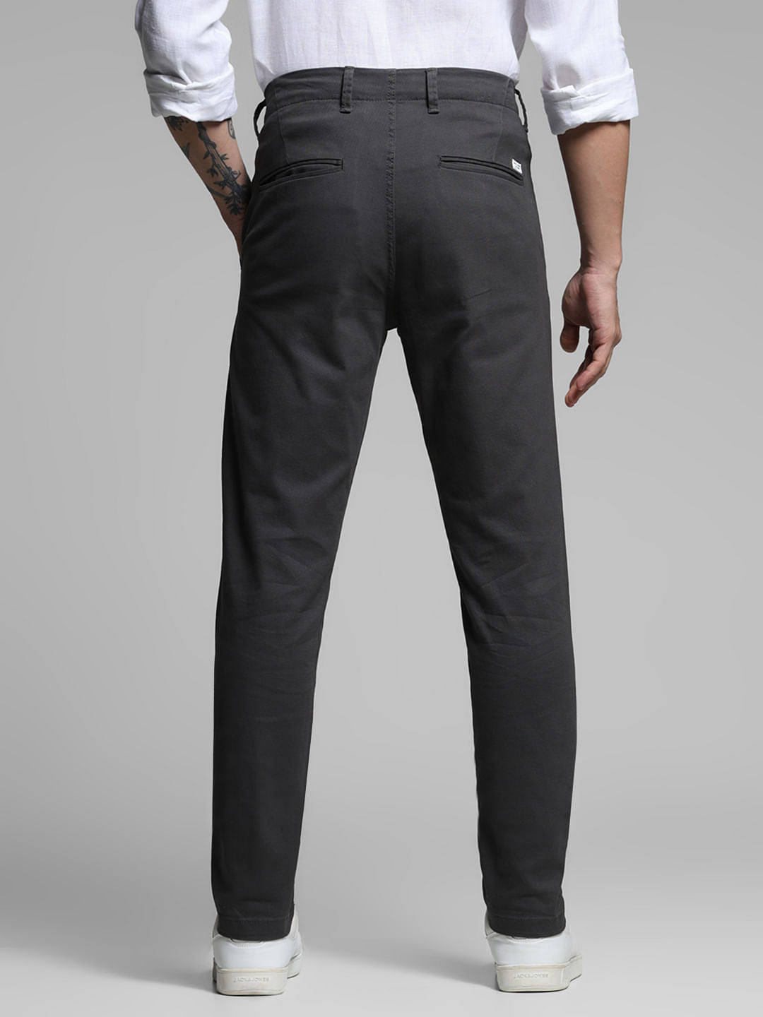 Dark Grey Low Rise Casual Pants