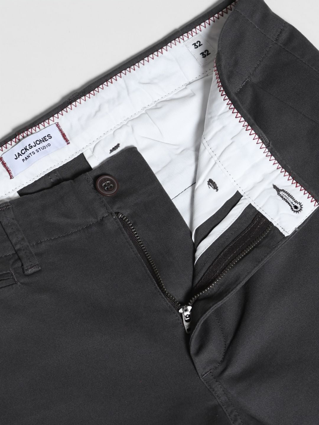 Dark Grey Low Rise Casual Pants