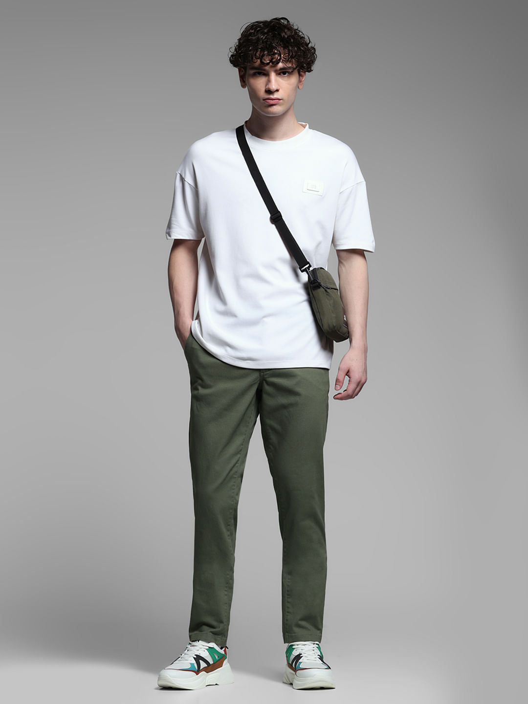 Green Mid Rise Chino Pants