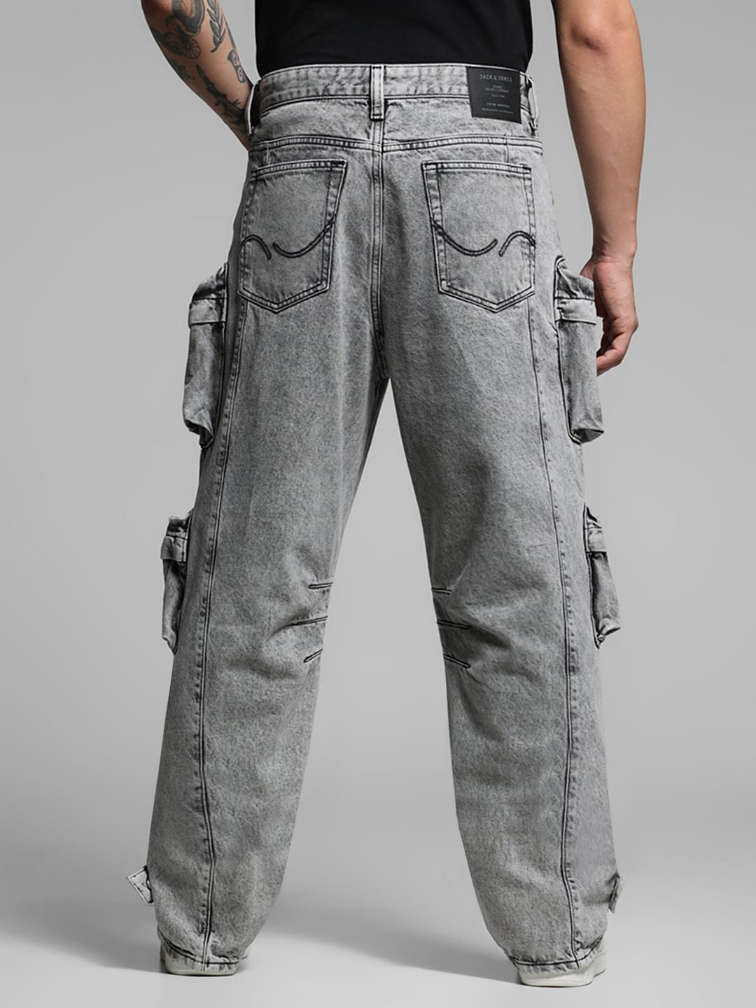 Grey High Rise Washed Dario Loose Fit Jeans