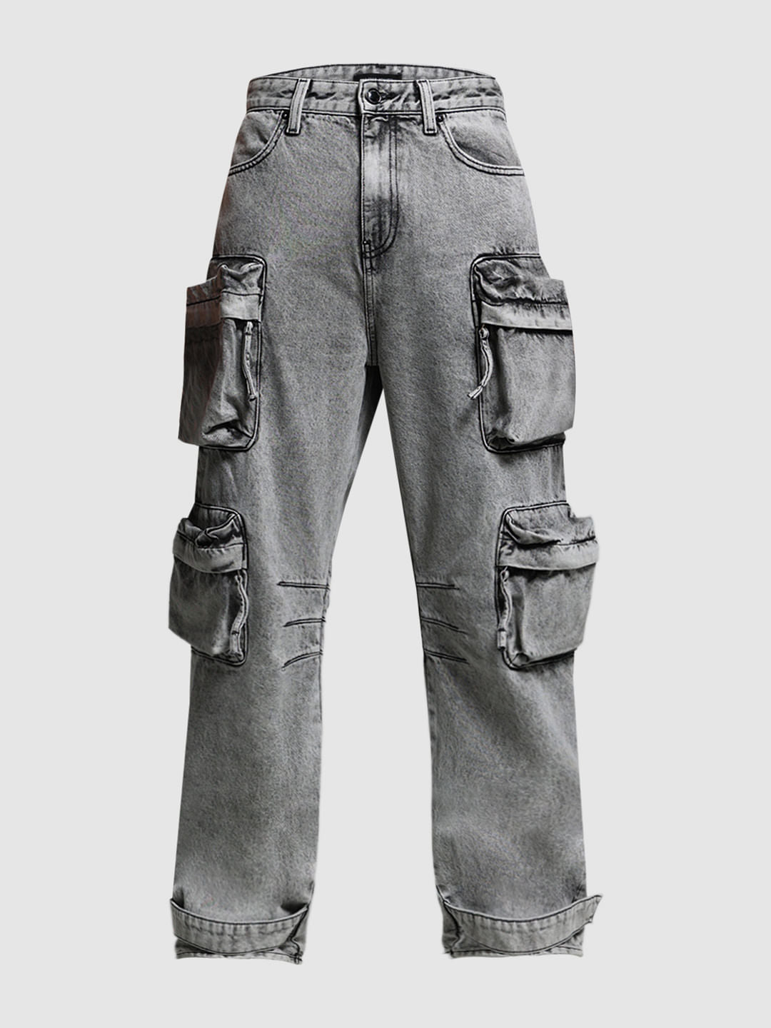 Grey High Rise Washed Dario Loose Fit Jeans