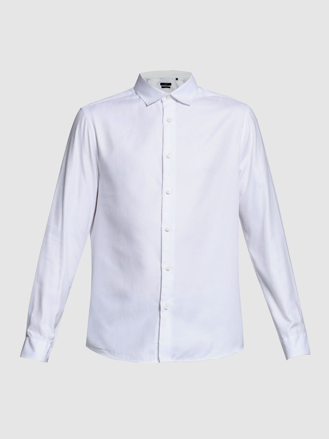 WHITE DOBBY FULL SLEEVES SHIRT