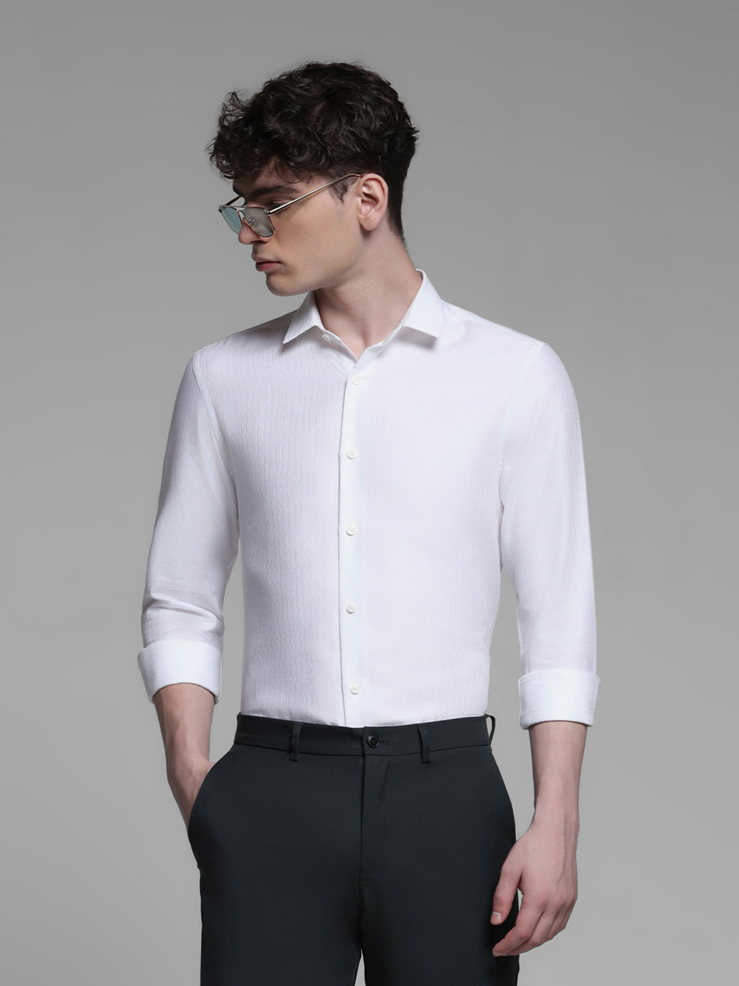 WHITE FULL SLEEVES SHIRT