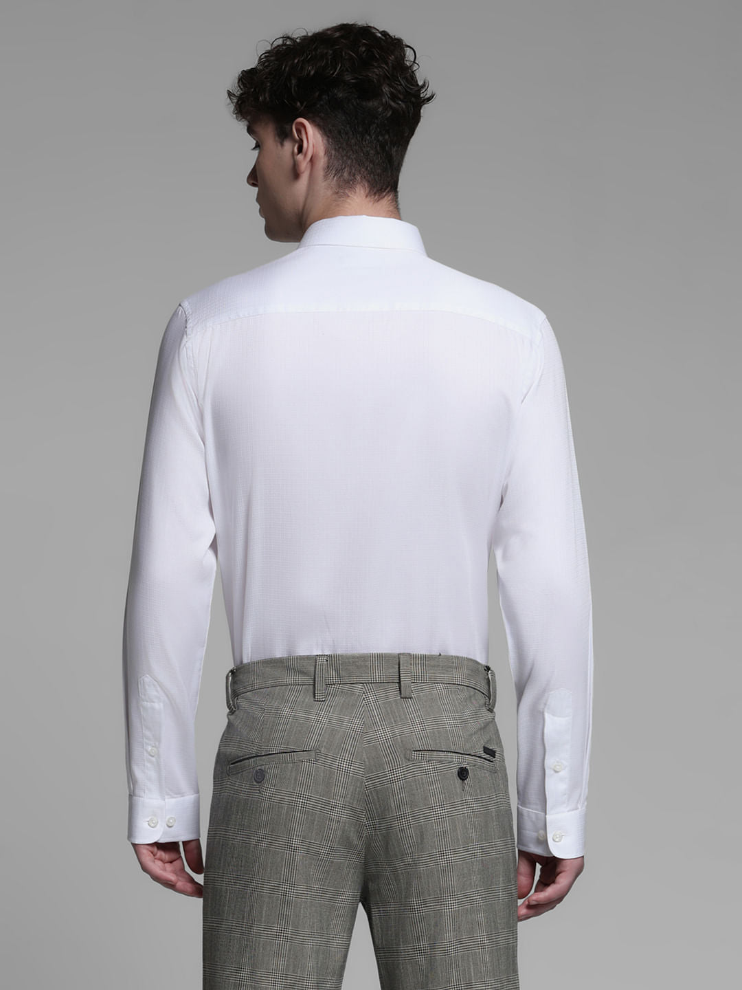 WHITE DOBBY FORMAL SHIRT