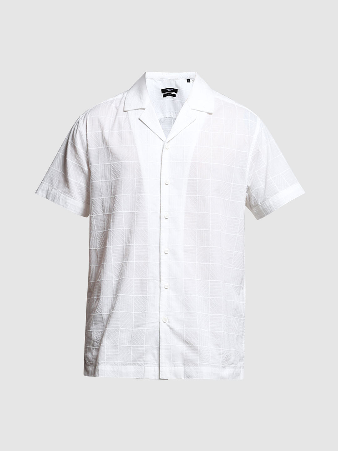 White Embroidered Resort Collar Shirt