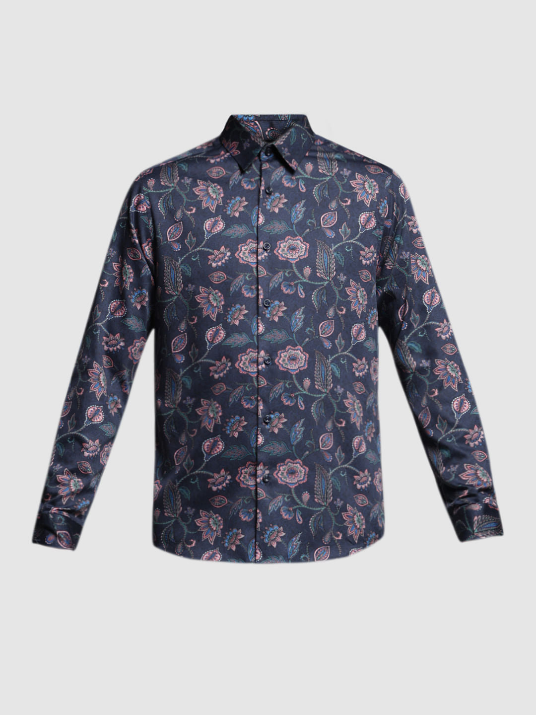 BLUE FLORAL COTTON SHIRT